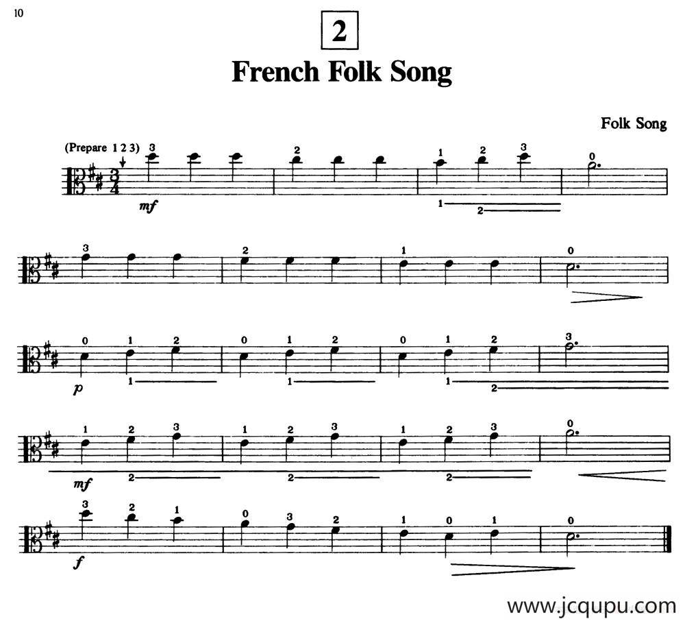 French Folk Song（中提琴）简谱