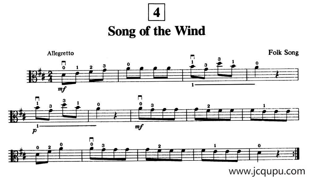 Song of the Wind（中提琴）简谱