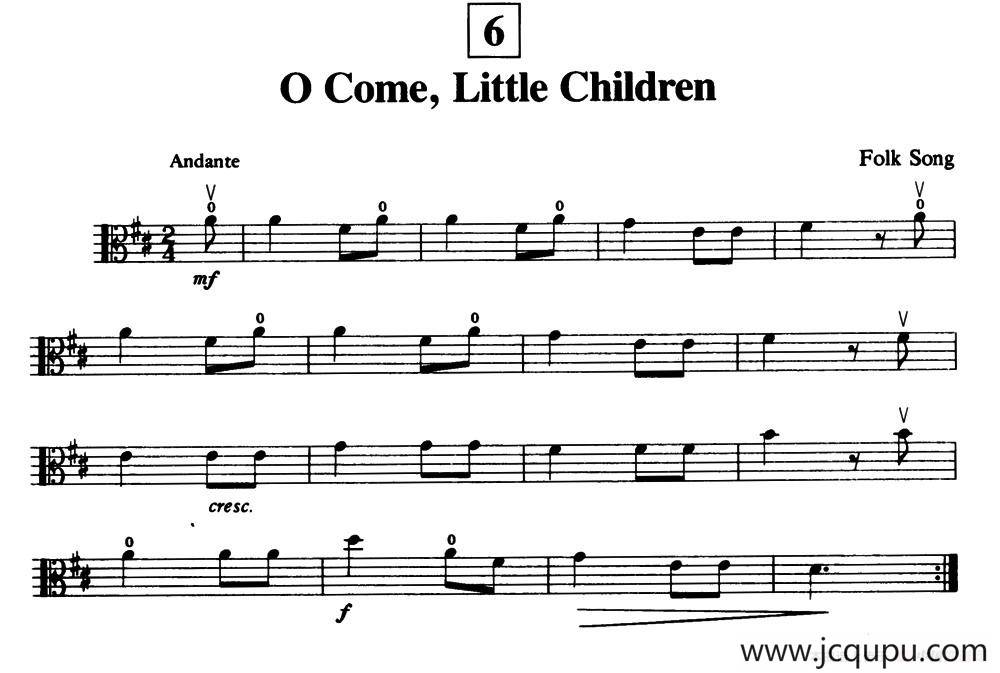 O Come,Little Children（中提琴）简谱