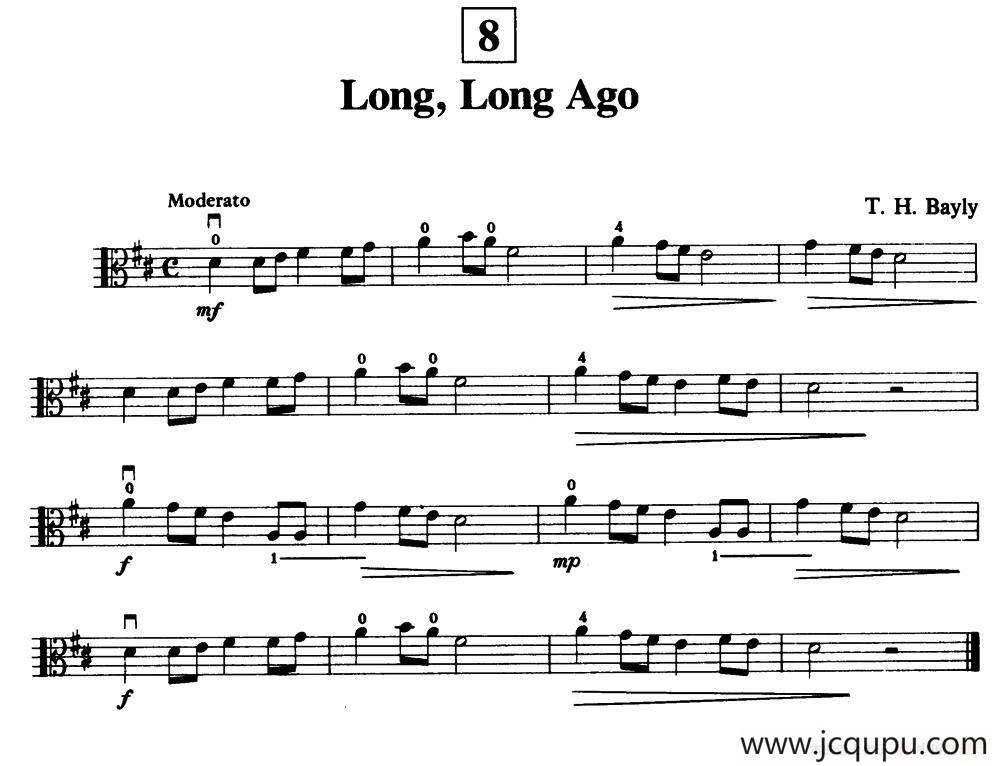 Long,Long Ago（中提琴）简谱