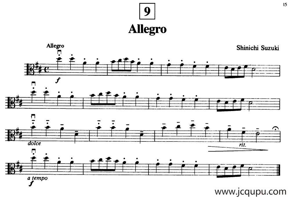 Allegro（中提琴）简谱