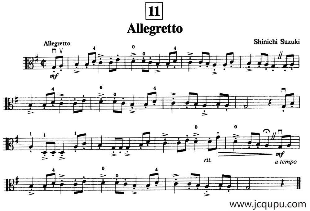 Allegretto（中提琴）简谱