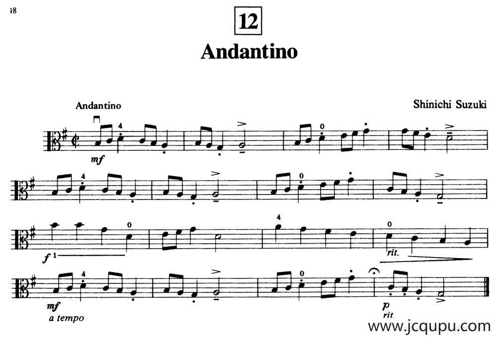 Andantino（中提琴）简谱