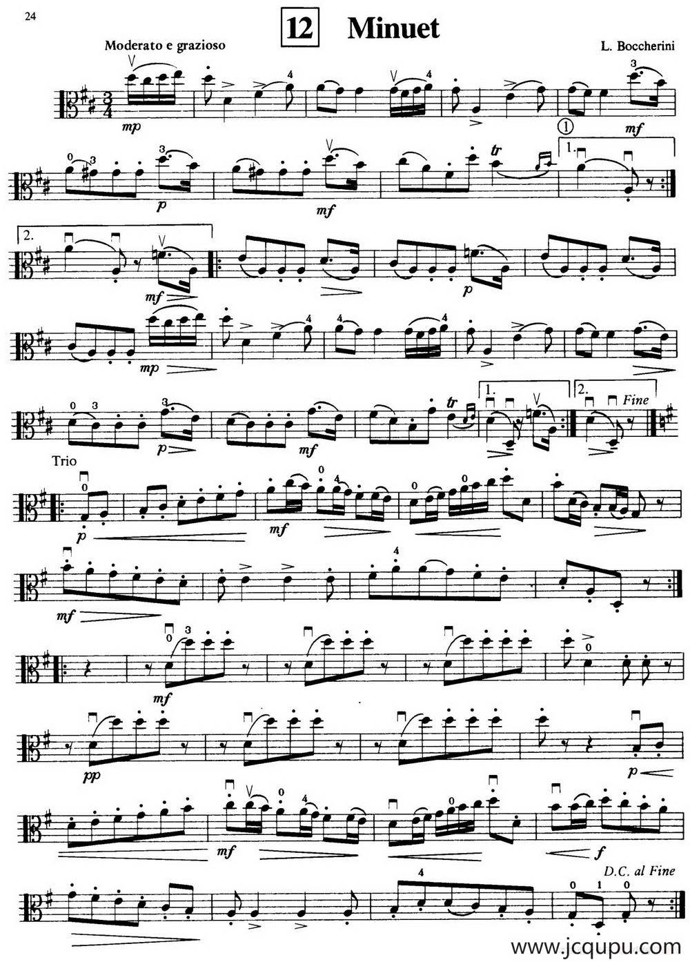 Minuet（中提琴）简谱