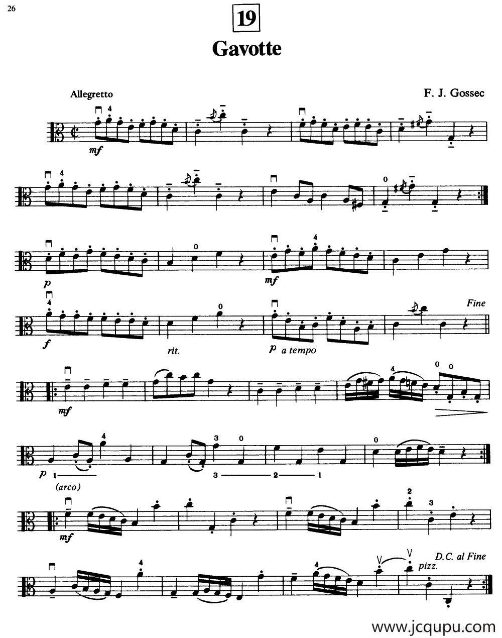 Gavotte（中提琴）简谱