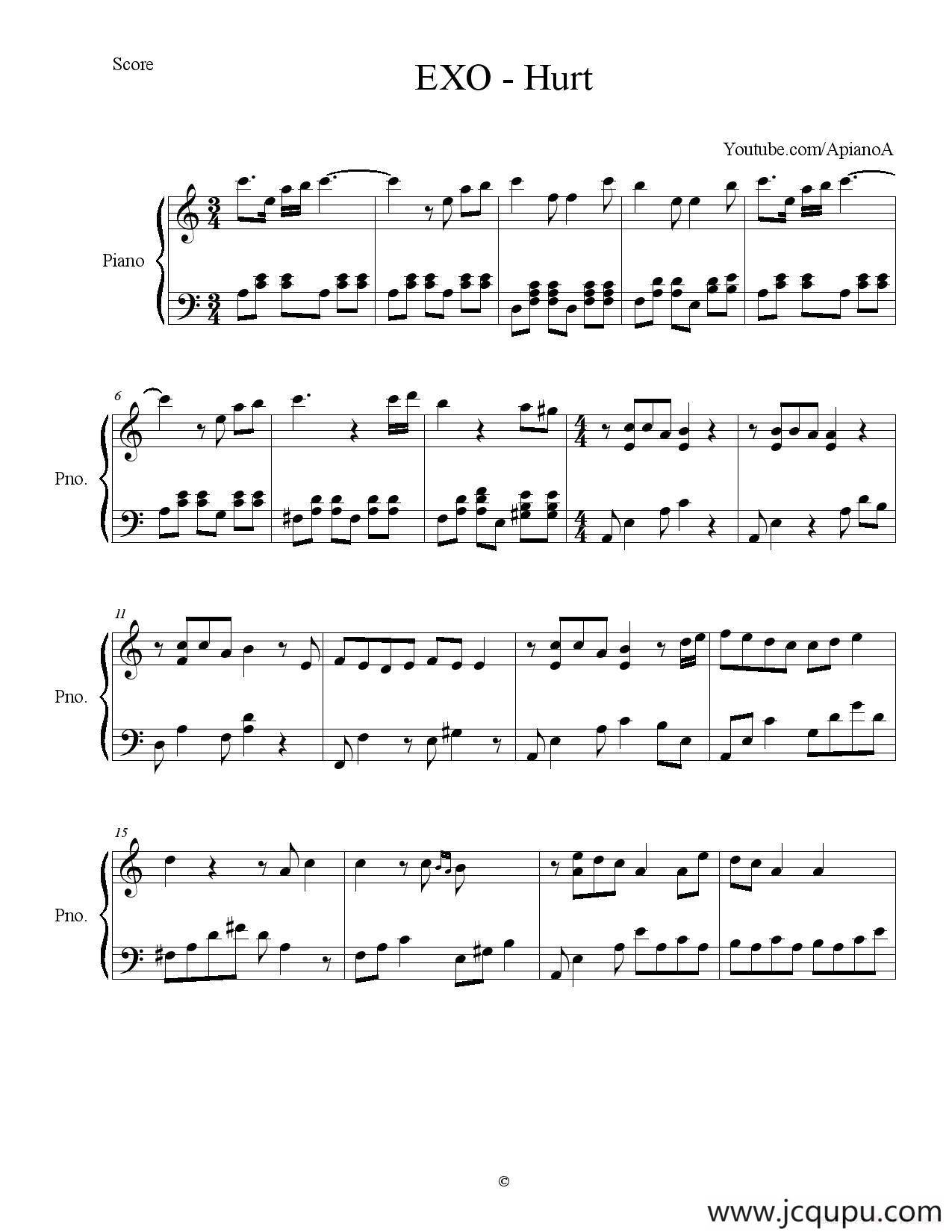 Hurt（伤害）简谱