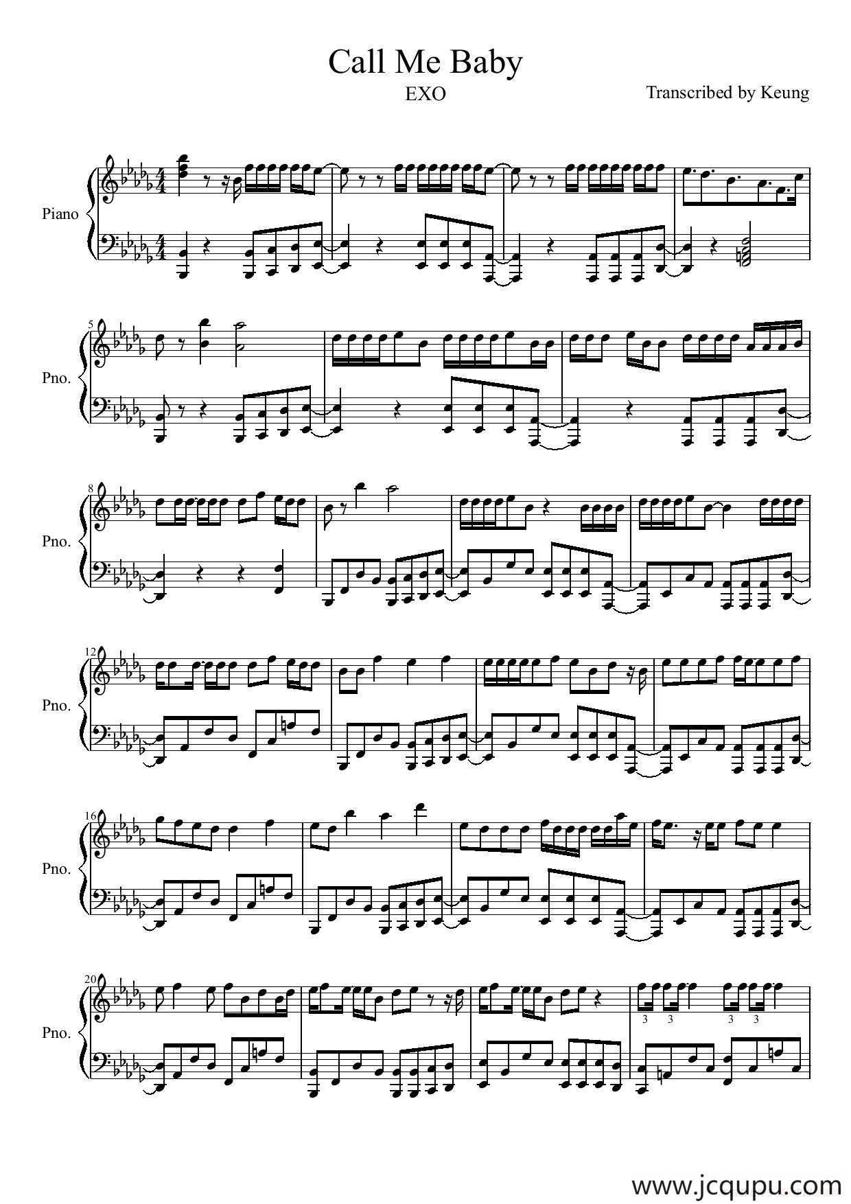 Call Me Baby（叫我）简谱