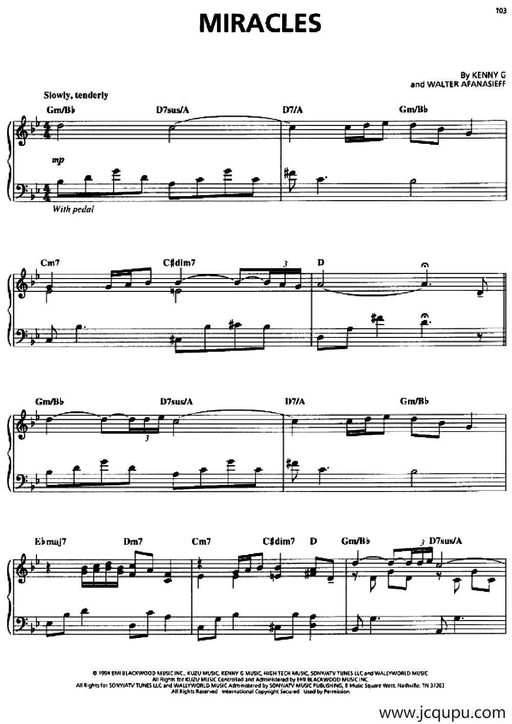 miracles（奇迹）简谱