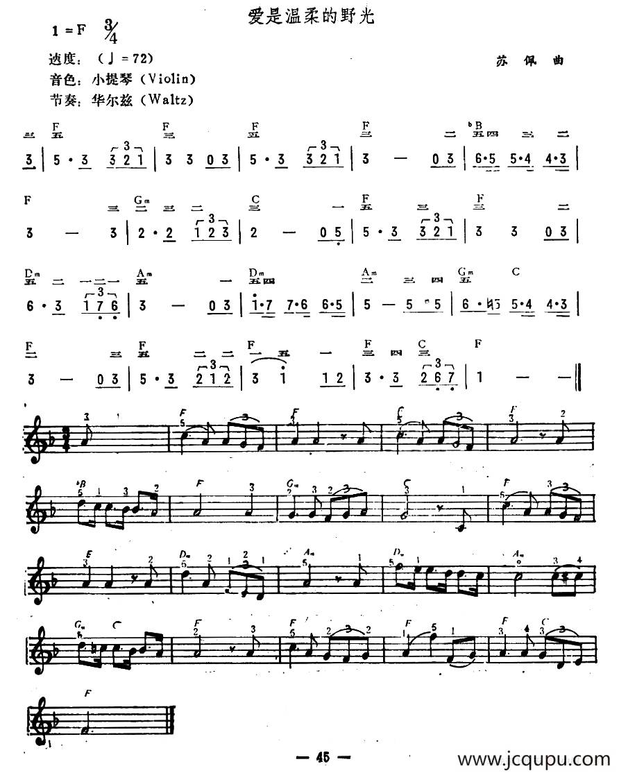 爱是温柔的野光简谱