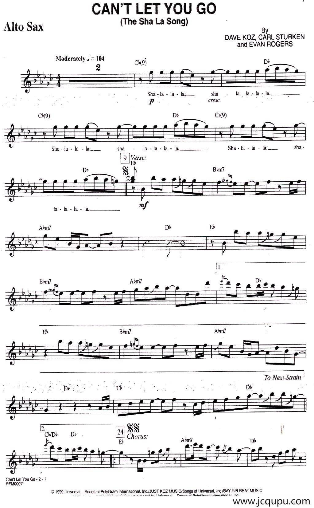 Can't Let You Go 简谱