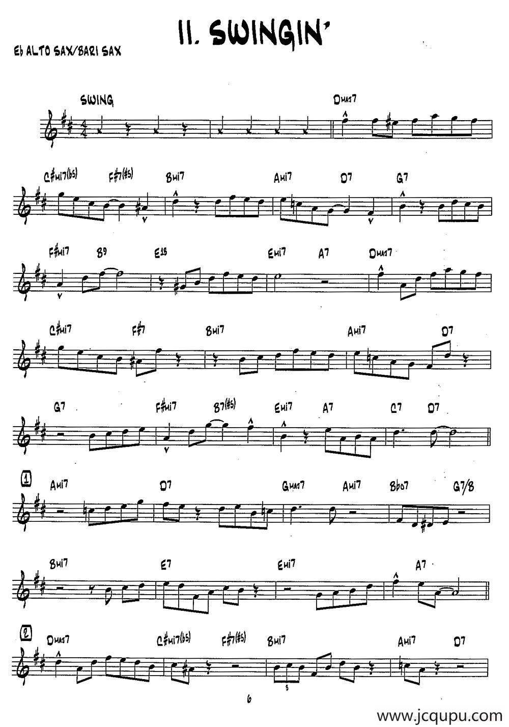 SWINGIN'1（15首爵士练习曲之2）简谱