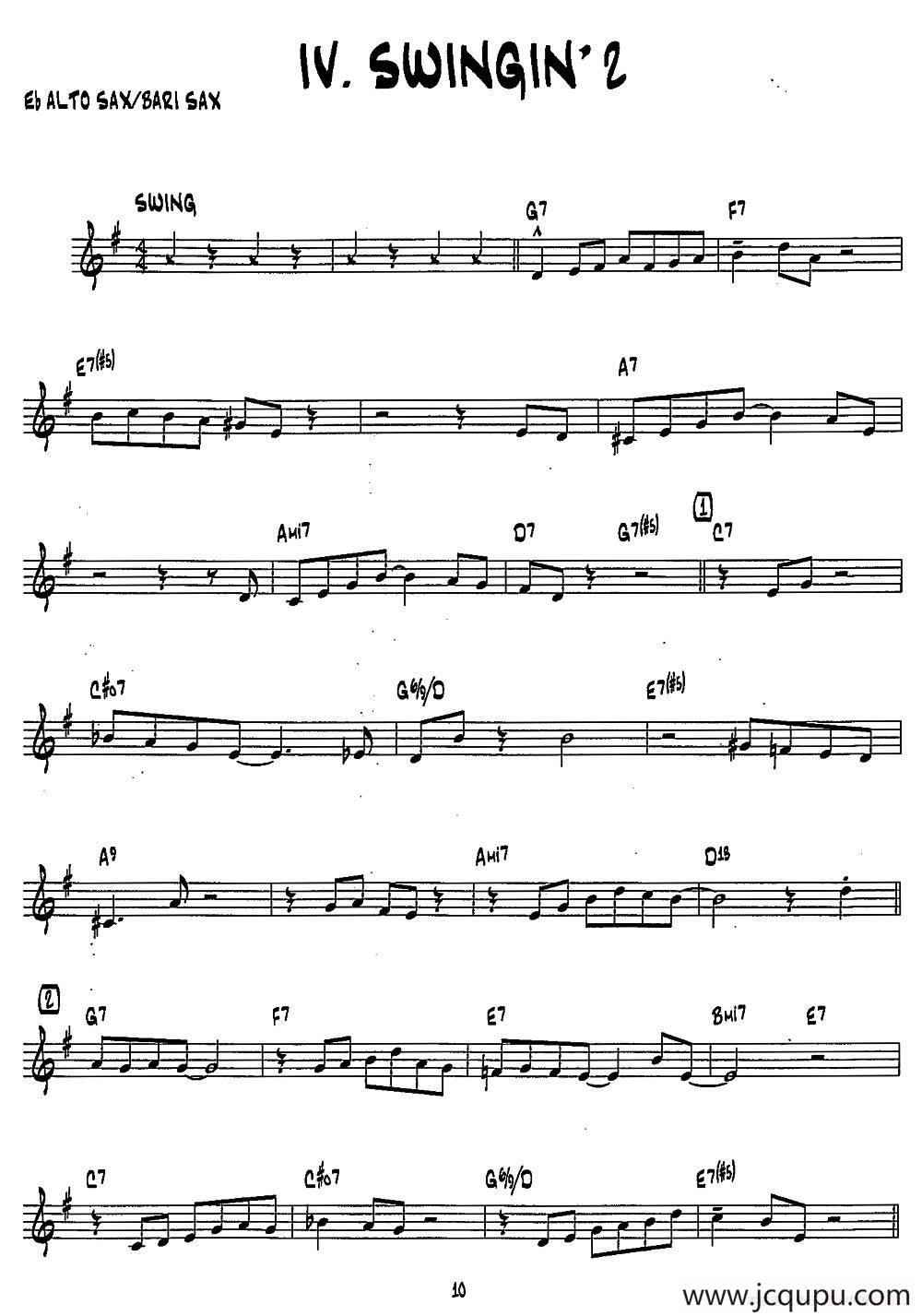 SWINGIN'2（15首爵士练习曲之4）简谱