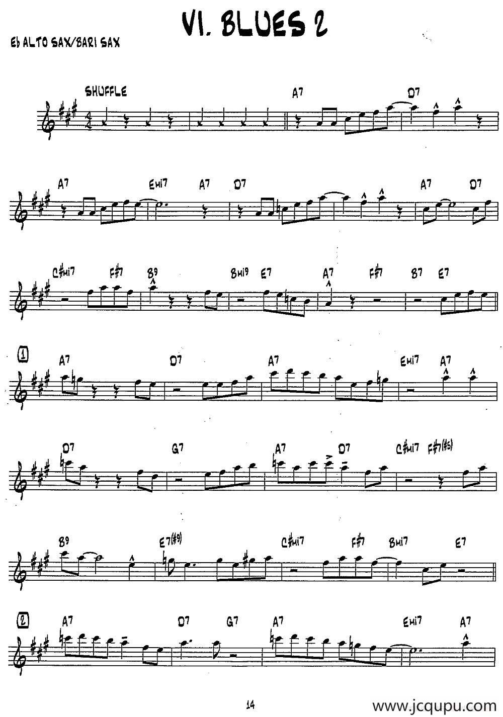 BLUES2（15首爵士练习曲之6）简谱