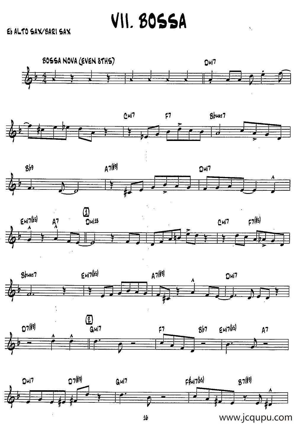 BOSSA（15首爵士练习曲之7）简谱