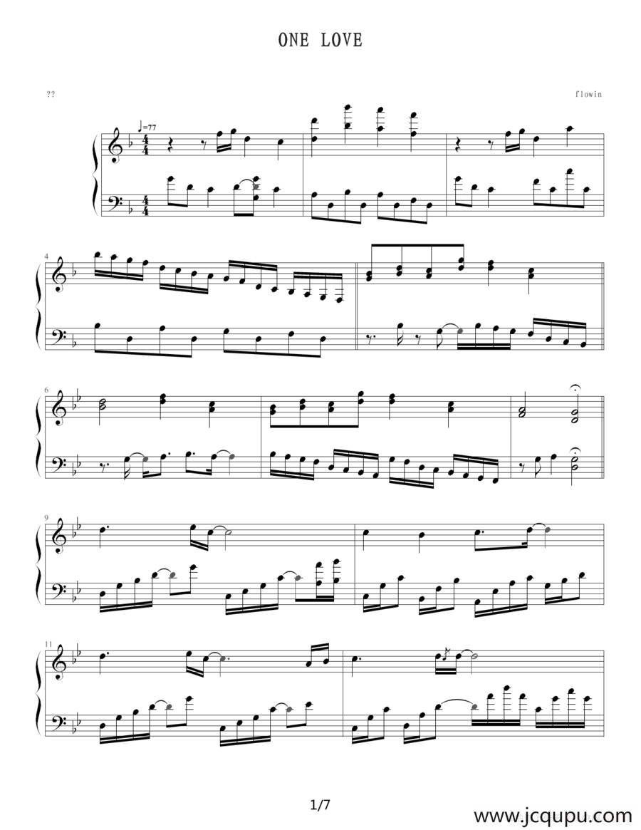 ONE LOVE简谱
