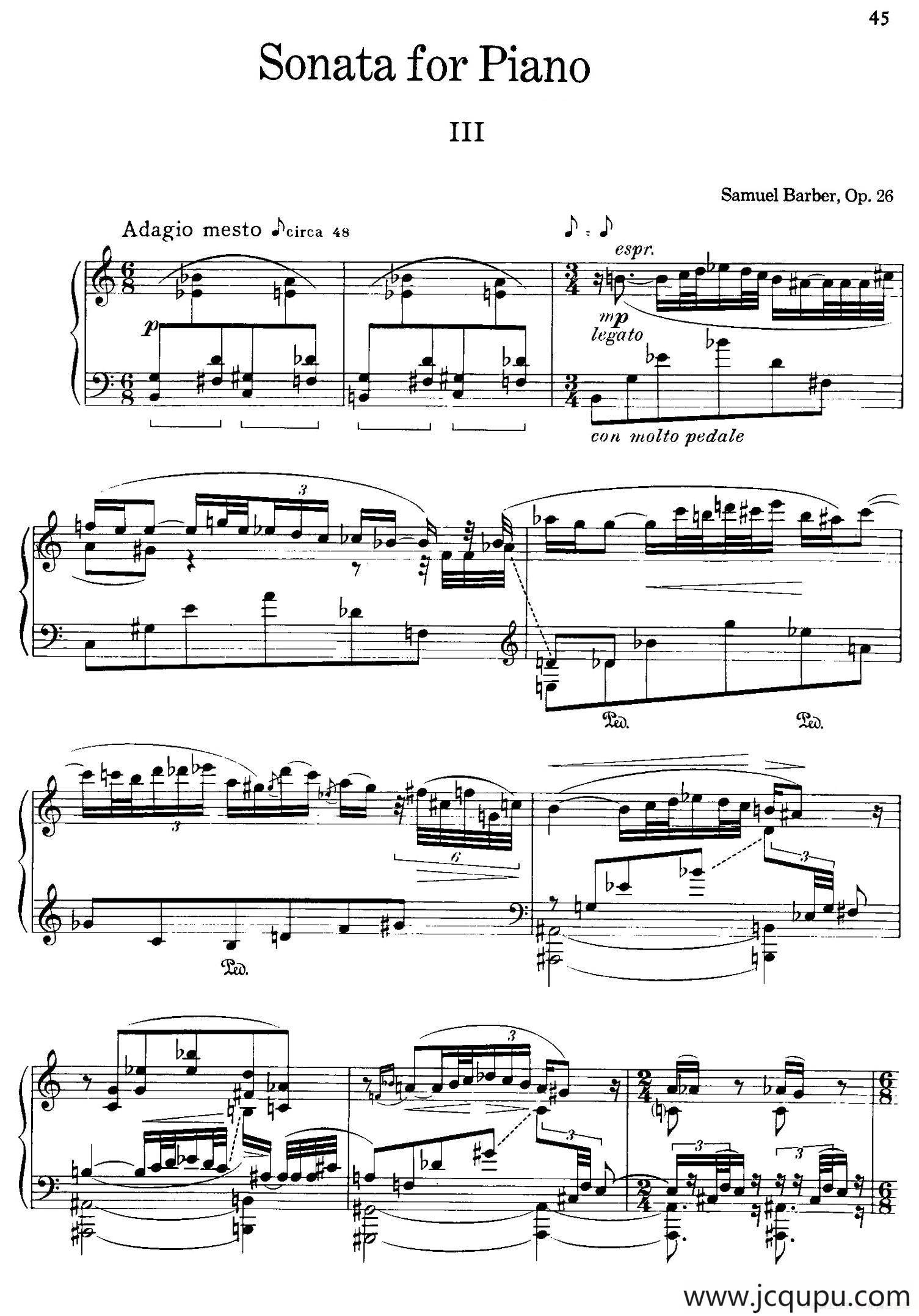 降e小调钢琴奏鸣曲 Op.26 v.3简谱