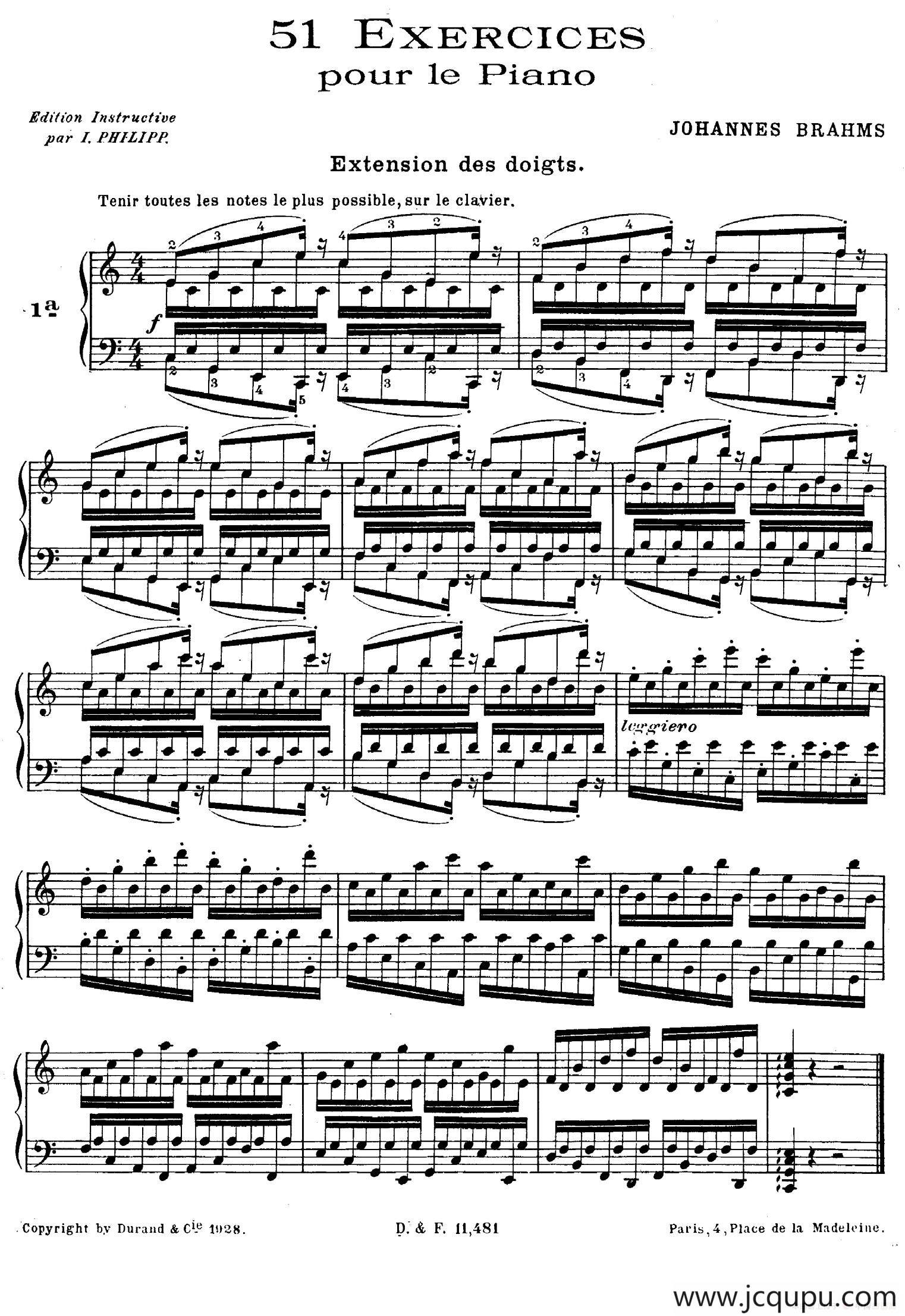 51 Exercises, WoO 6（51首钢琴练习 1—7）简谱