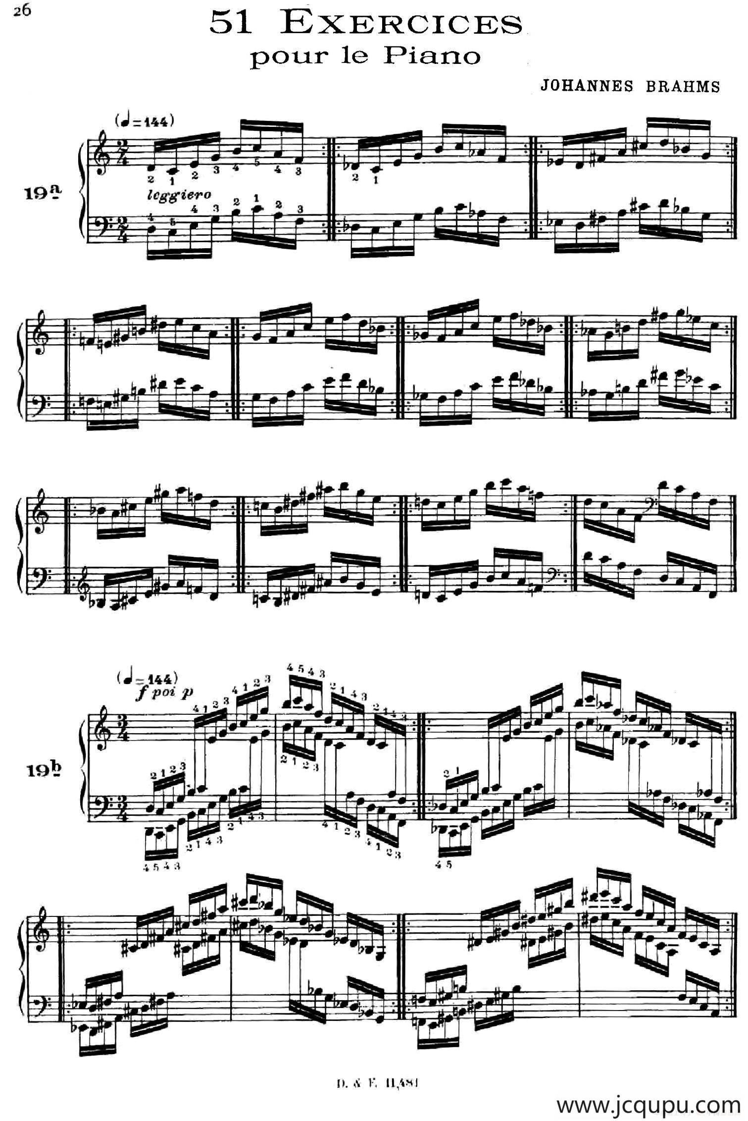 51 Exercises, WoO 6（51首钢琴练习 19—25）简谱