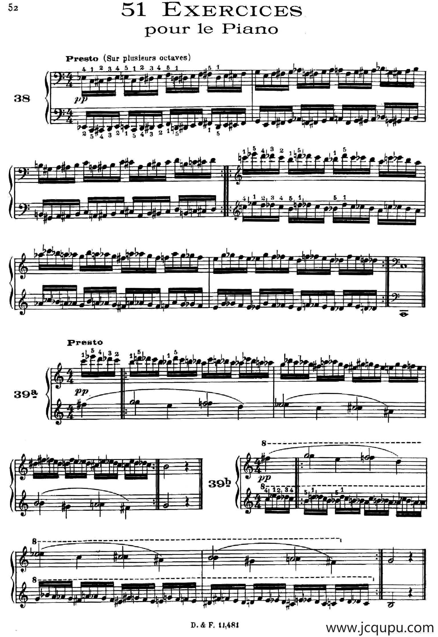 51 Exercises, WoO 6（51首钢琴练习 38—51）简谱