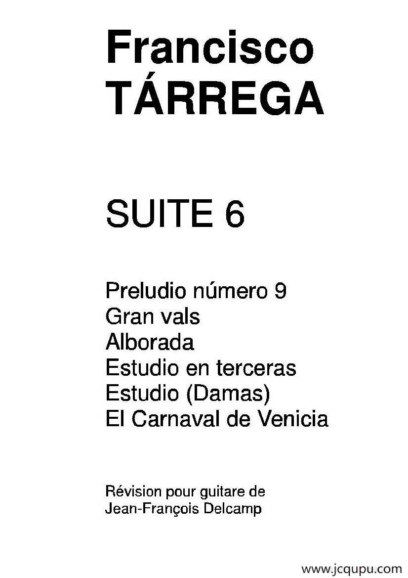 《塔雷加作品全集》第6部分（古典吉他）简谱