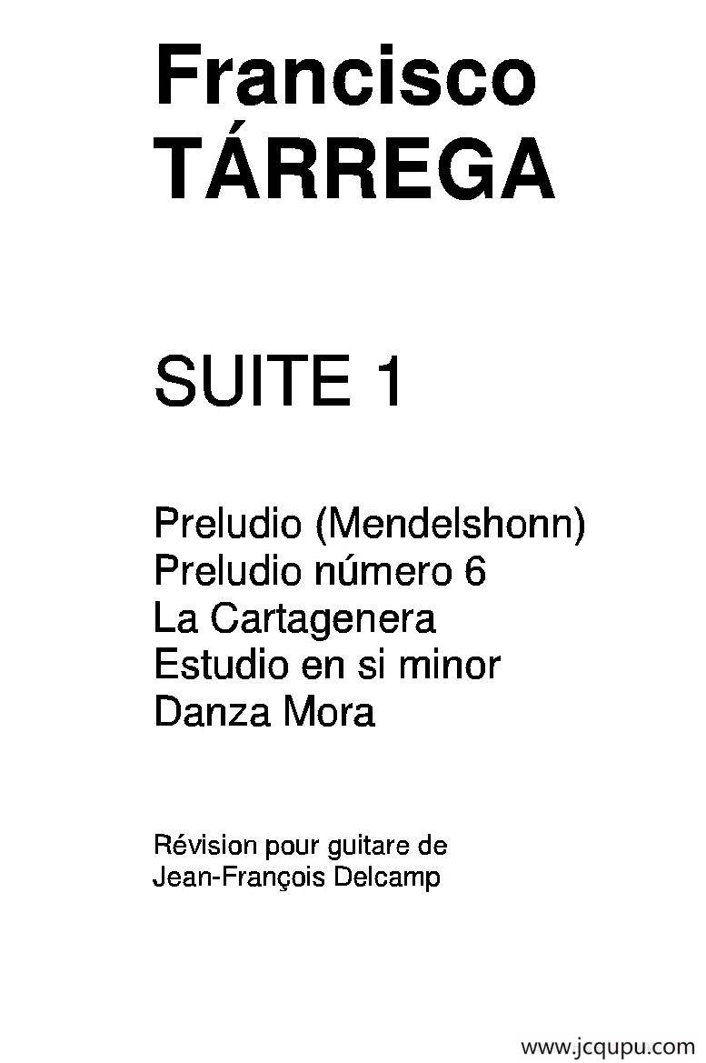 《塔雷加作品全集》第1部分（古典吉他）简谱