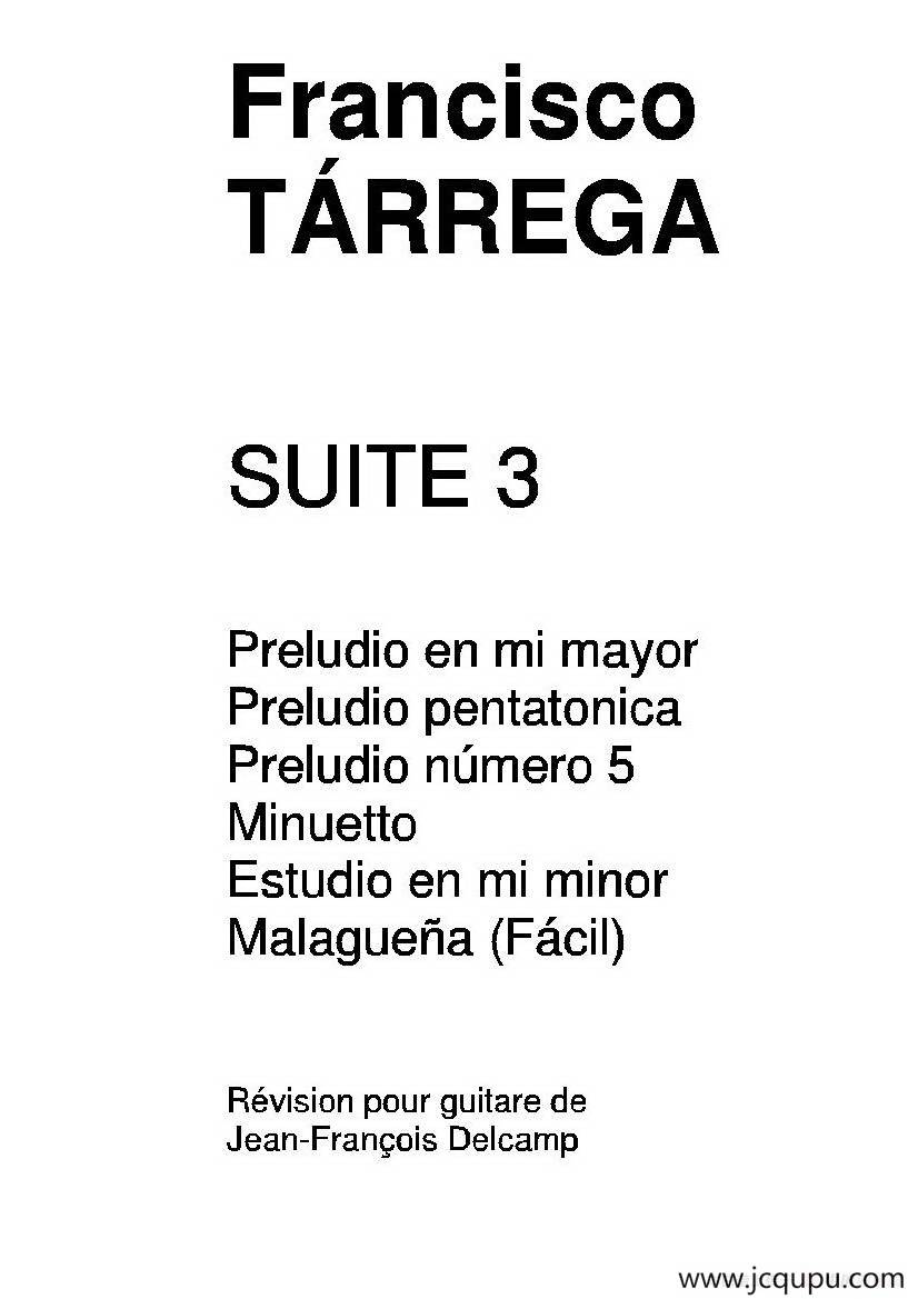 《塔雷加作品全集》第3部分（古典吉他）简谱