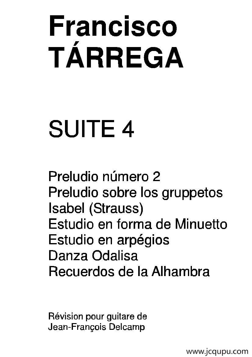 《塔雷加作品全集》第4部分（古典吉他）简谱