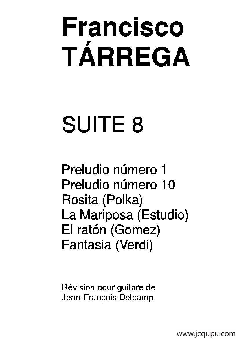 《塔雷加作品全集》第8部分（古典吉他）简谱