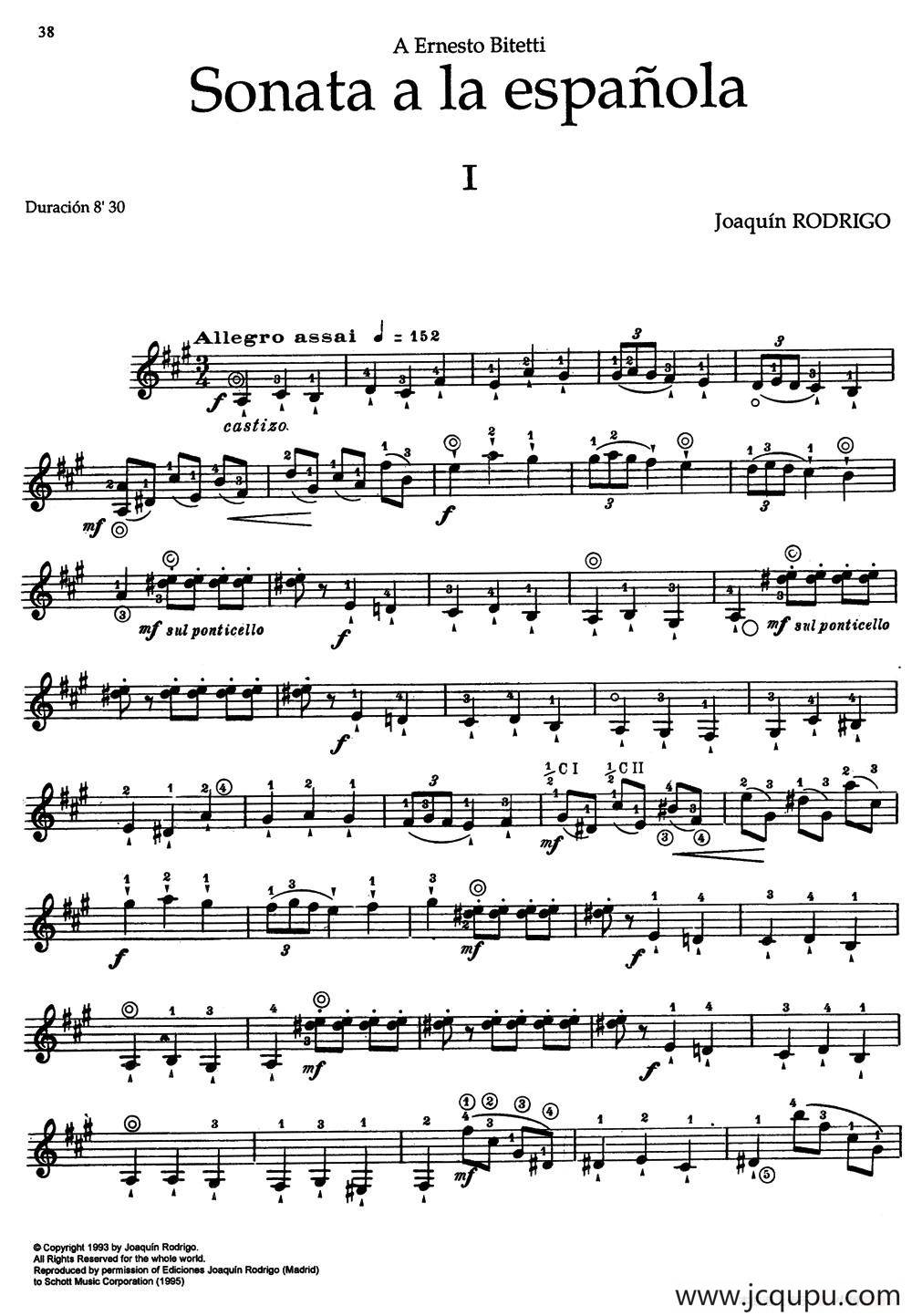 Joaquin Rodrigo Music for Guitar（罗德里戈吉他音乐P38-46）（古典吉他）简谱