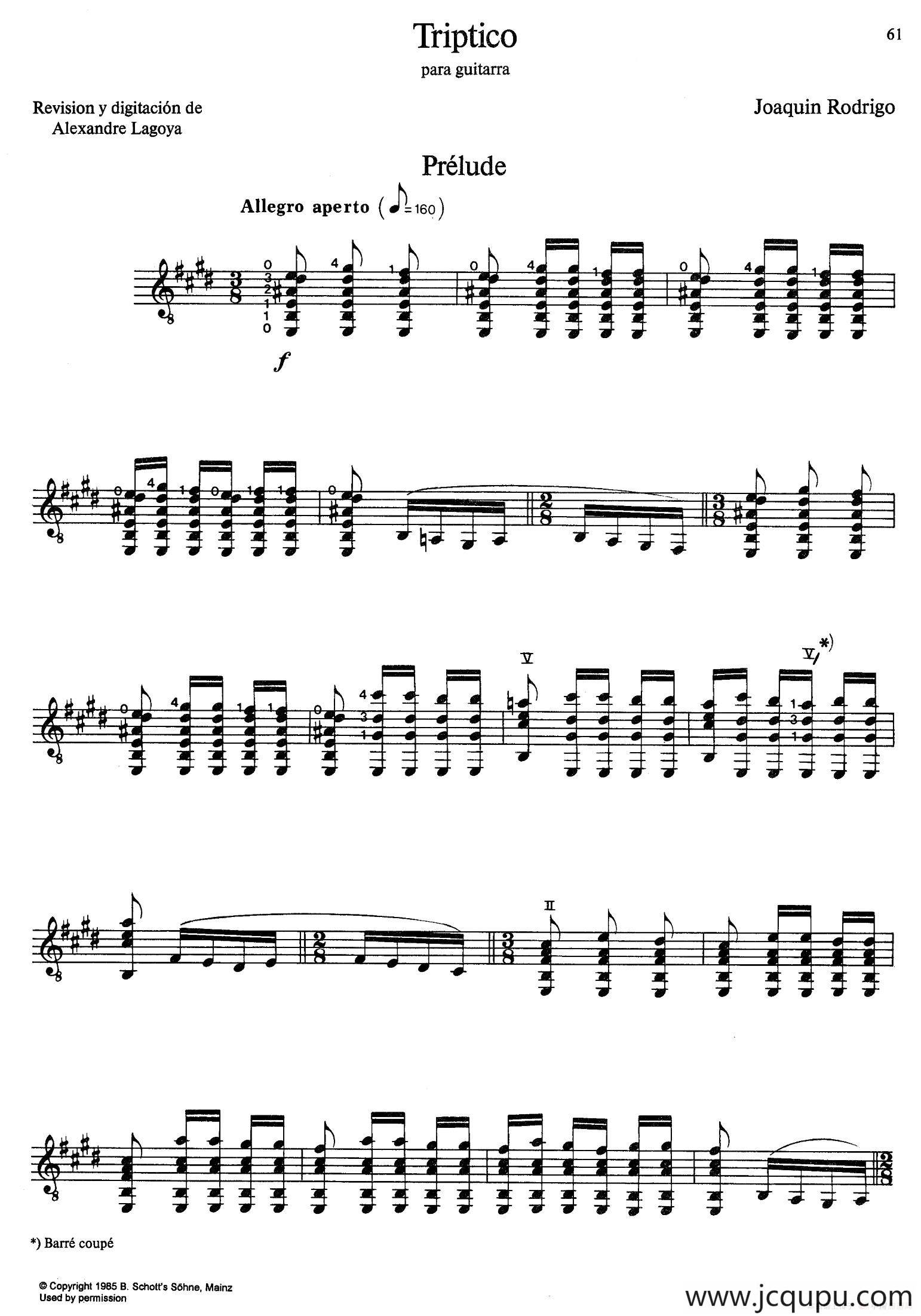 Joaquin Rodrigo Music for Guitar（罗德里戈吉他音乐P61-68）（古典吉他）简谱