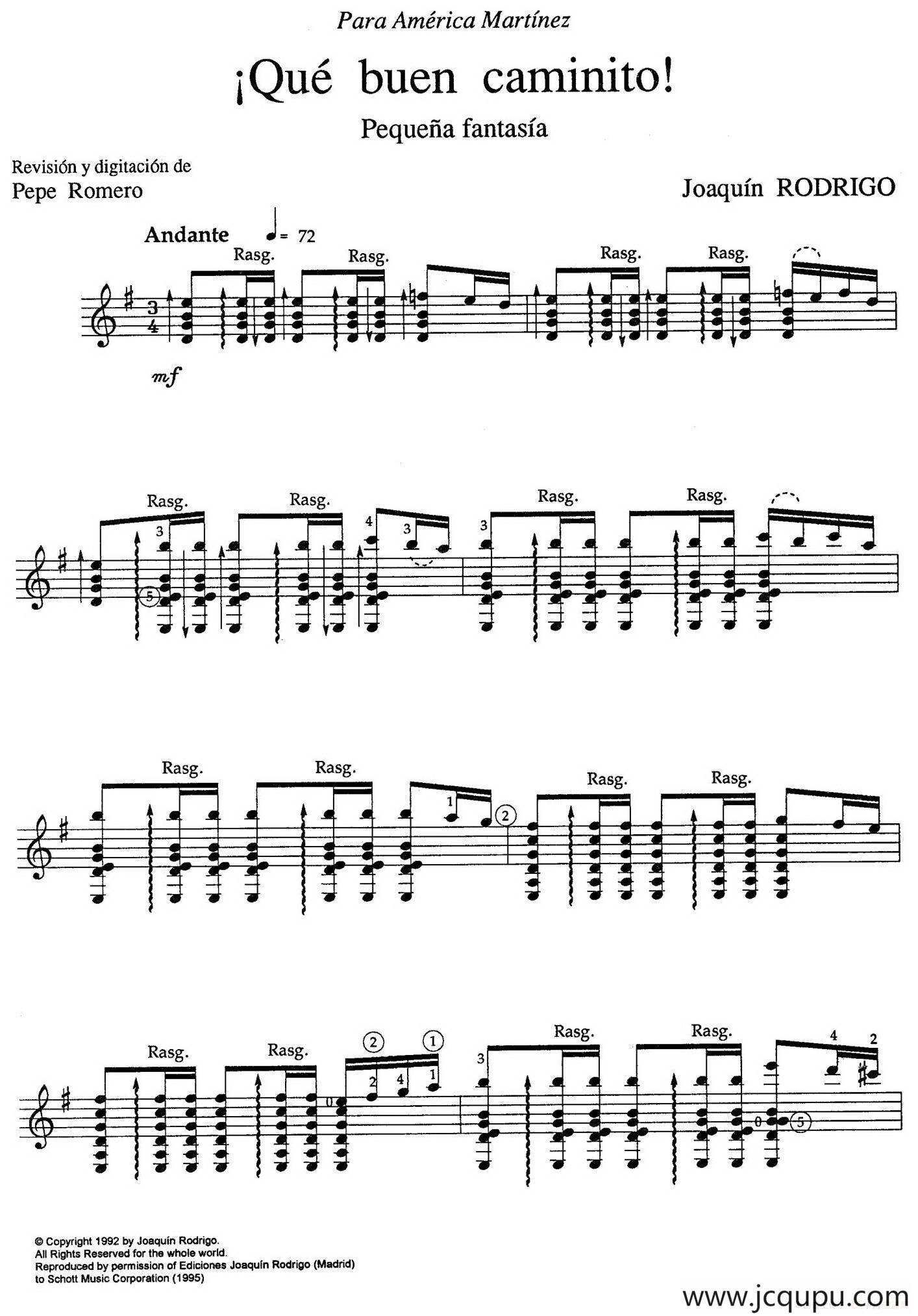 Joaquin Rodrigo Music for Guitar（罗德里戈吉他音乐P80-89（古典吉他）简谱