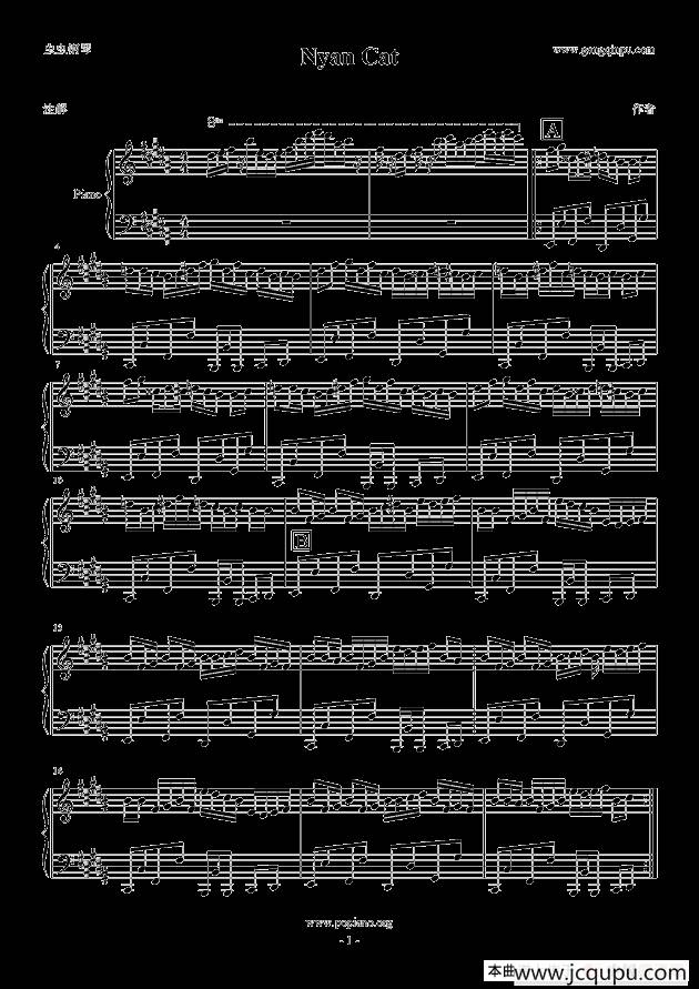 Nyan Cat （彩虹猫）简谱