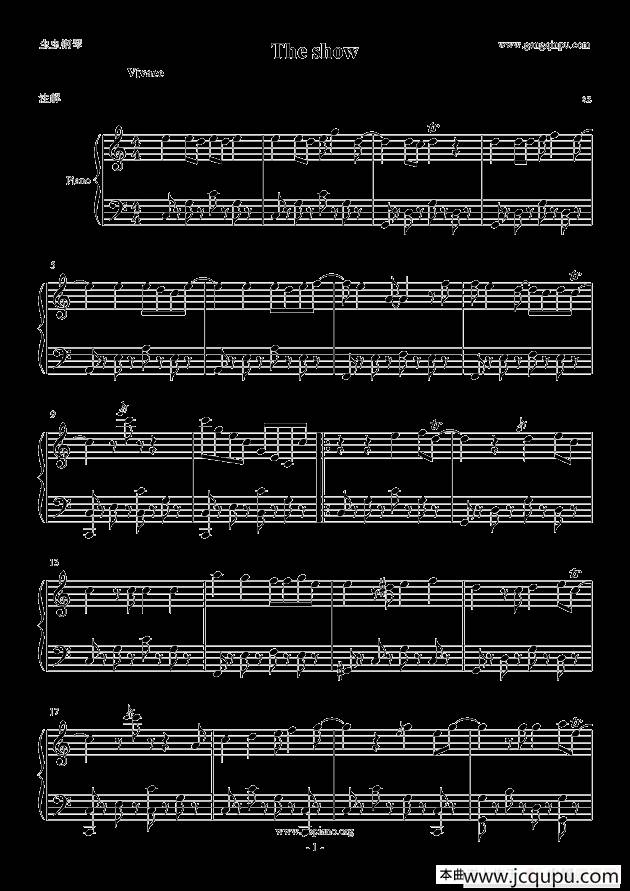 theshow简谱钢琴谱图片