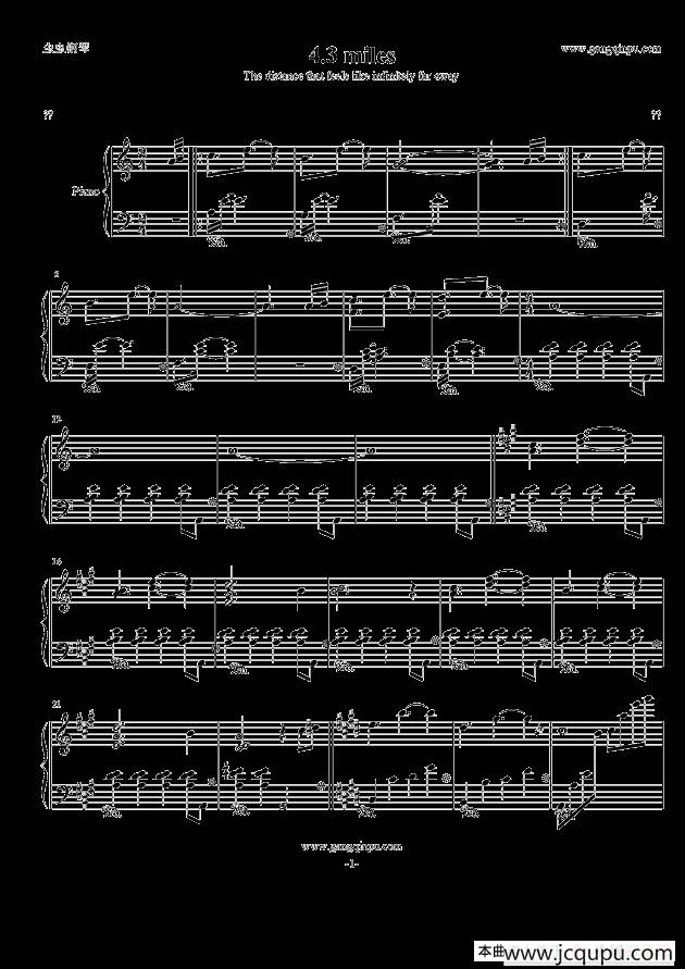 4.3 miles 简谱