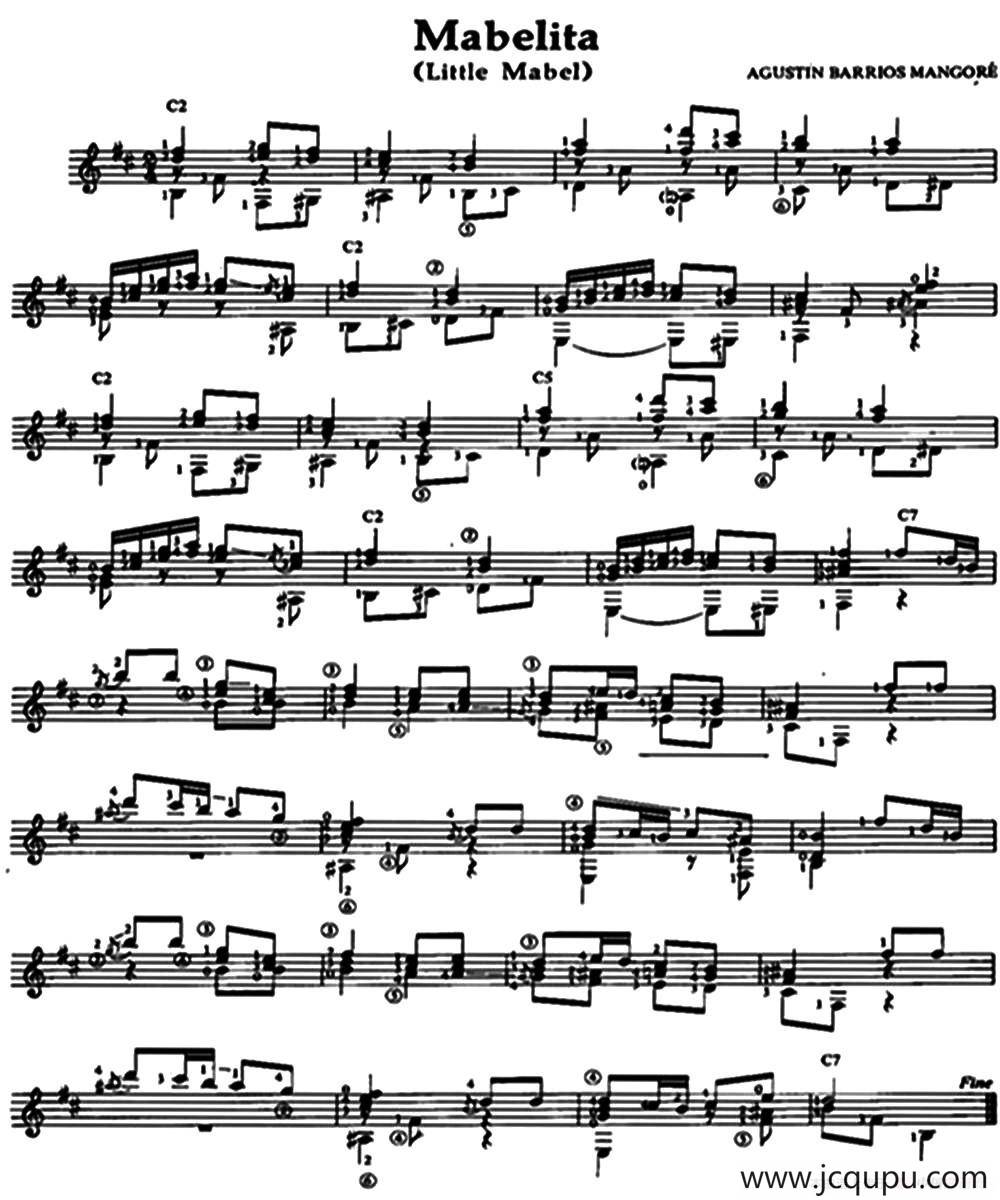 Mabelita（Little Mabel）（古典吉他）简谱