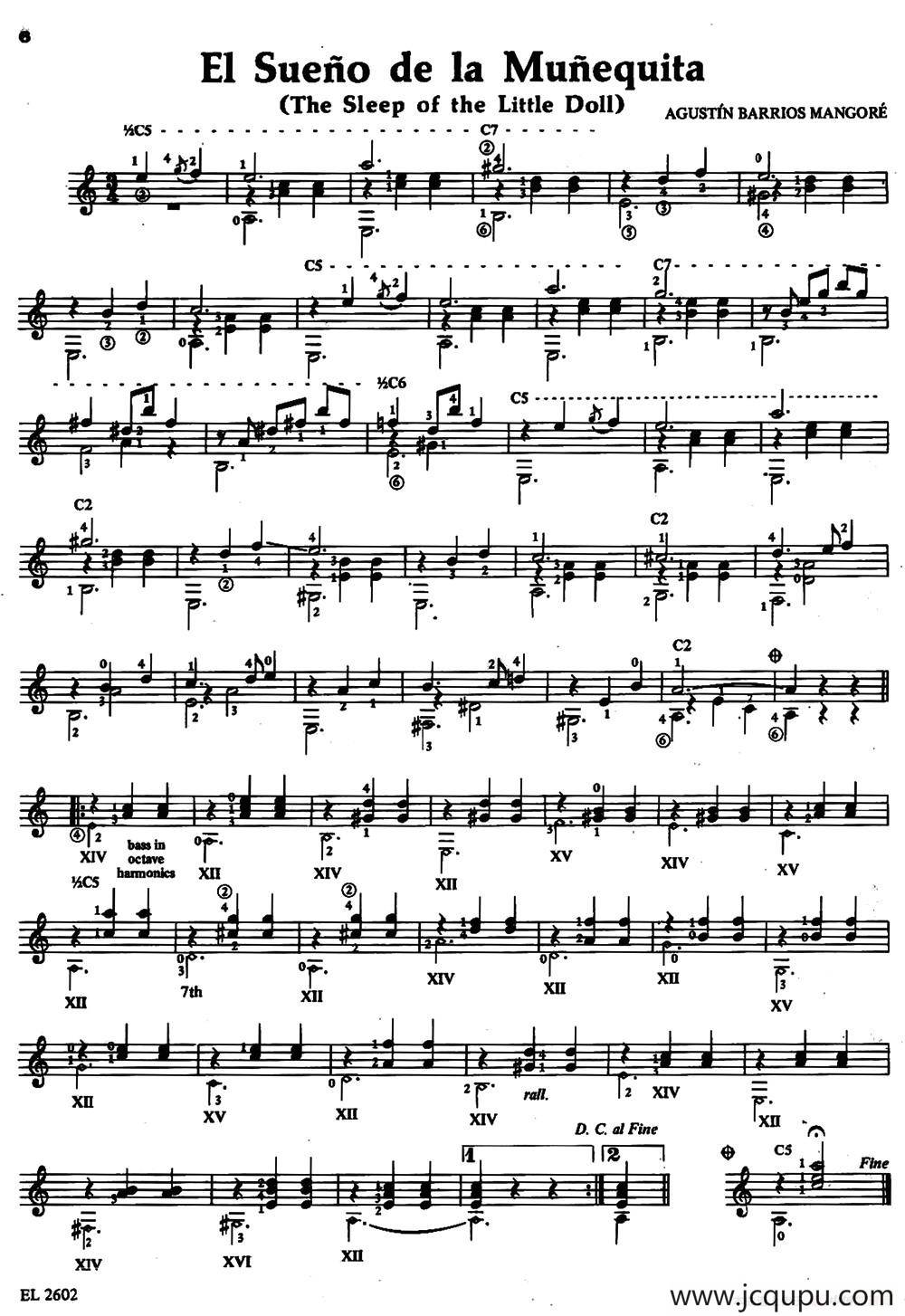 El Sueno de la Munequita（娃娃的梦）（古典吉他）简谱