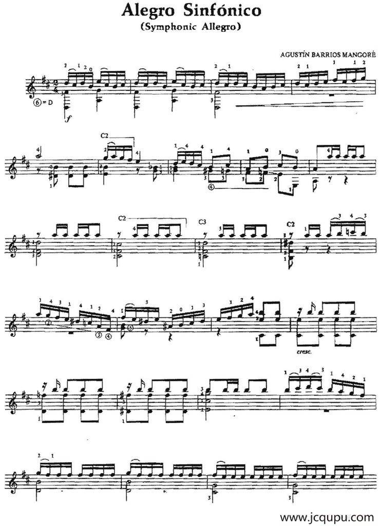 Alegro Sinfonico（古典吉他）简谱