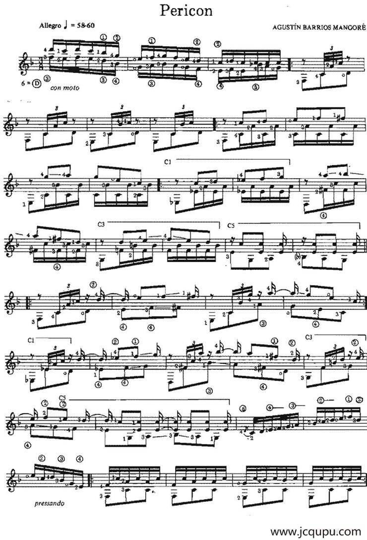 Pericon（古典吉他）简谱