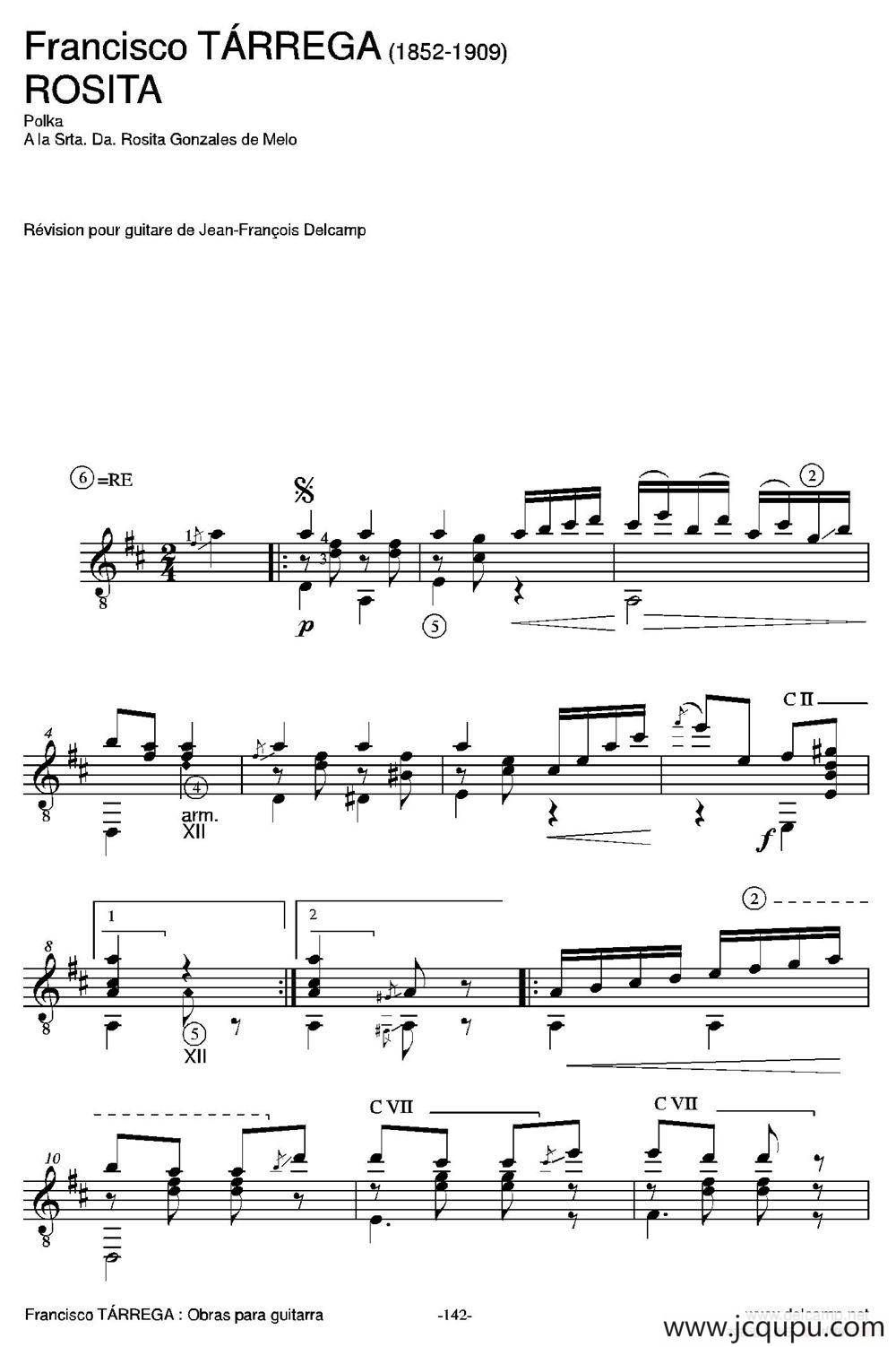 ROSITA(Polka A la Srta.Da.Rosita Gonzales de Melo)（古典吉他）简谱