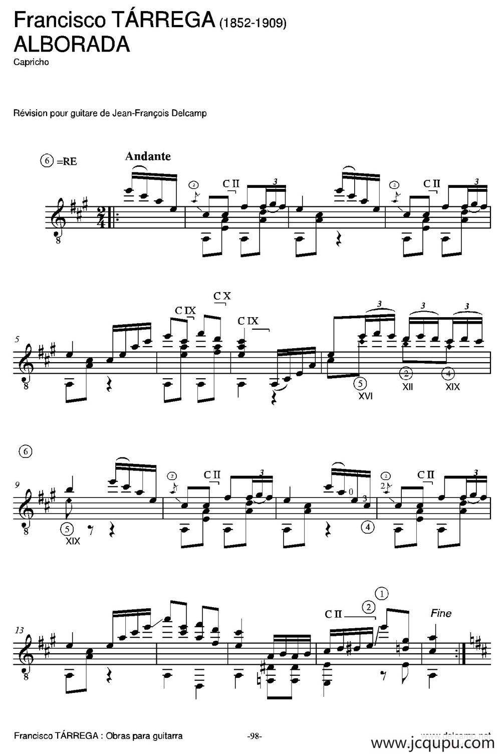 ALBORADA(Capricho)（古典吉他）简谱