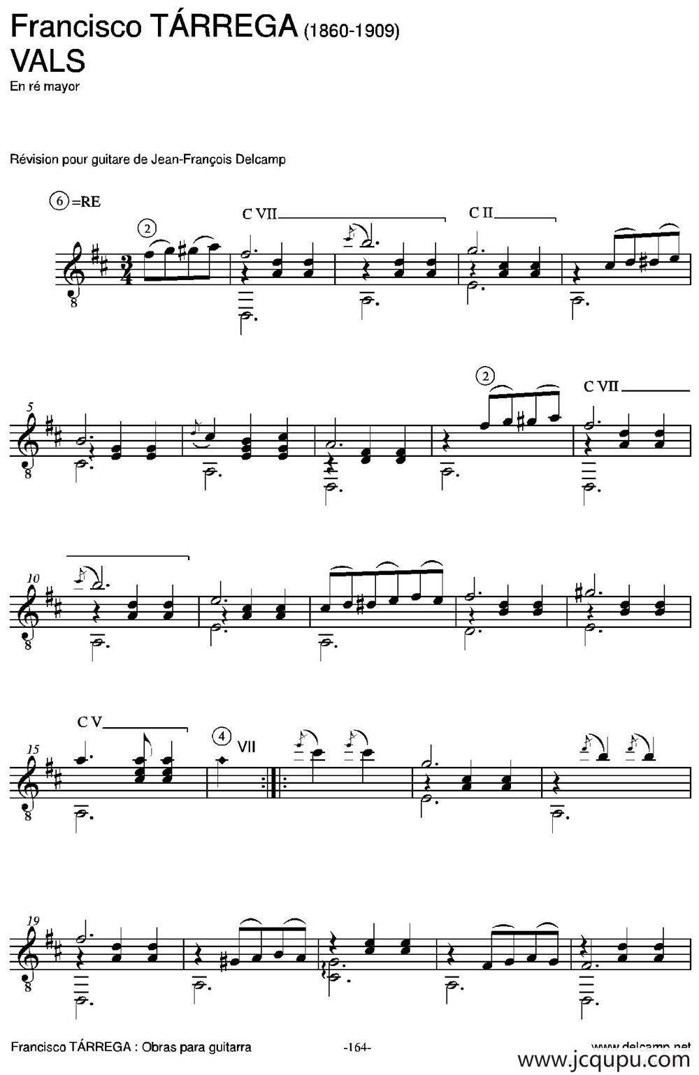 VALS(En re mayor)（古典吉他）简谱