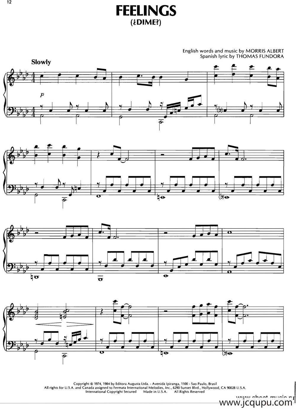 FEELINGS（DIME）简谱