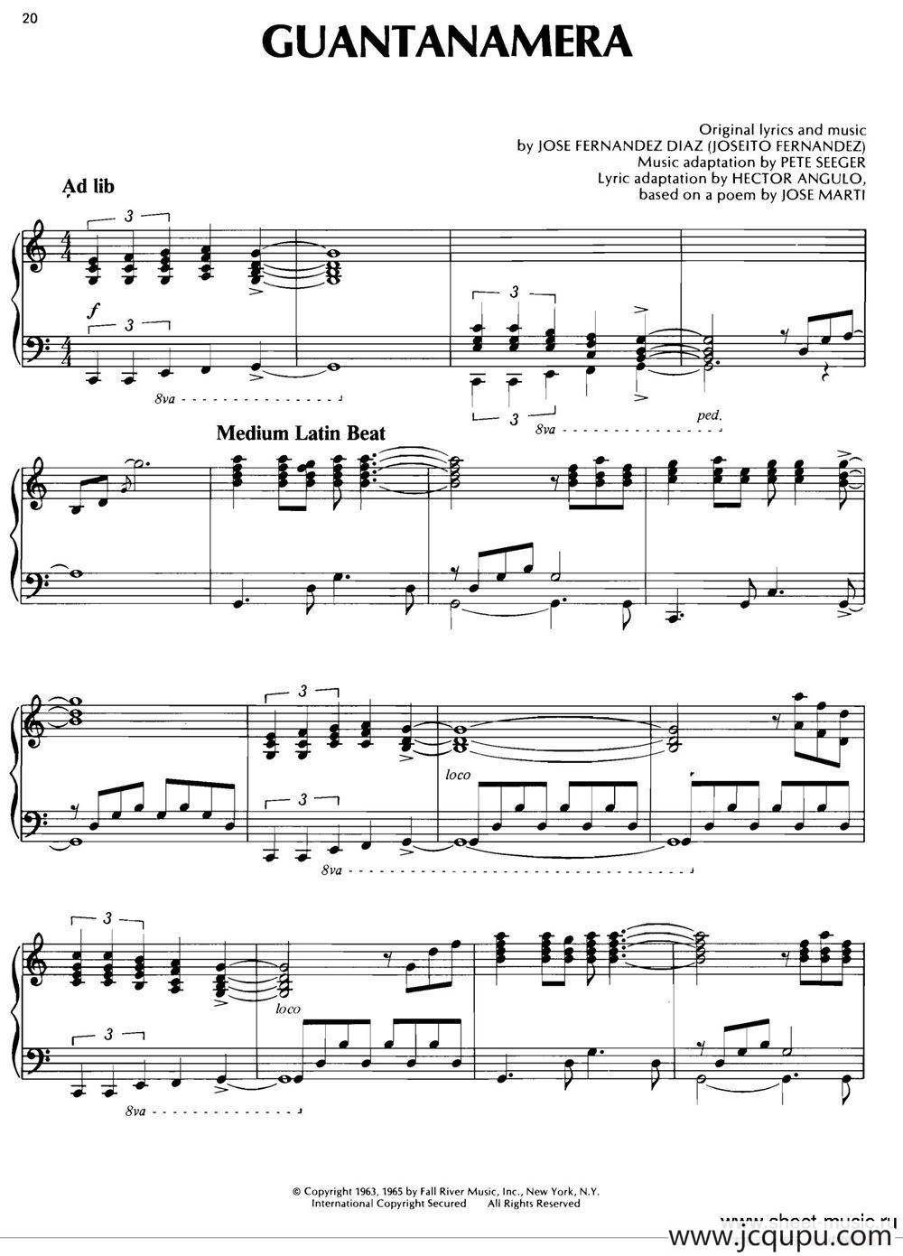 GUANTANAMERA简谱