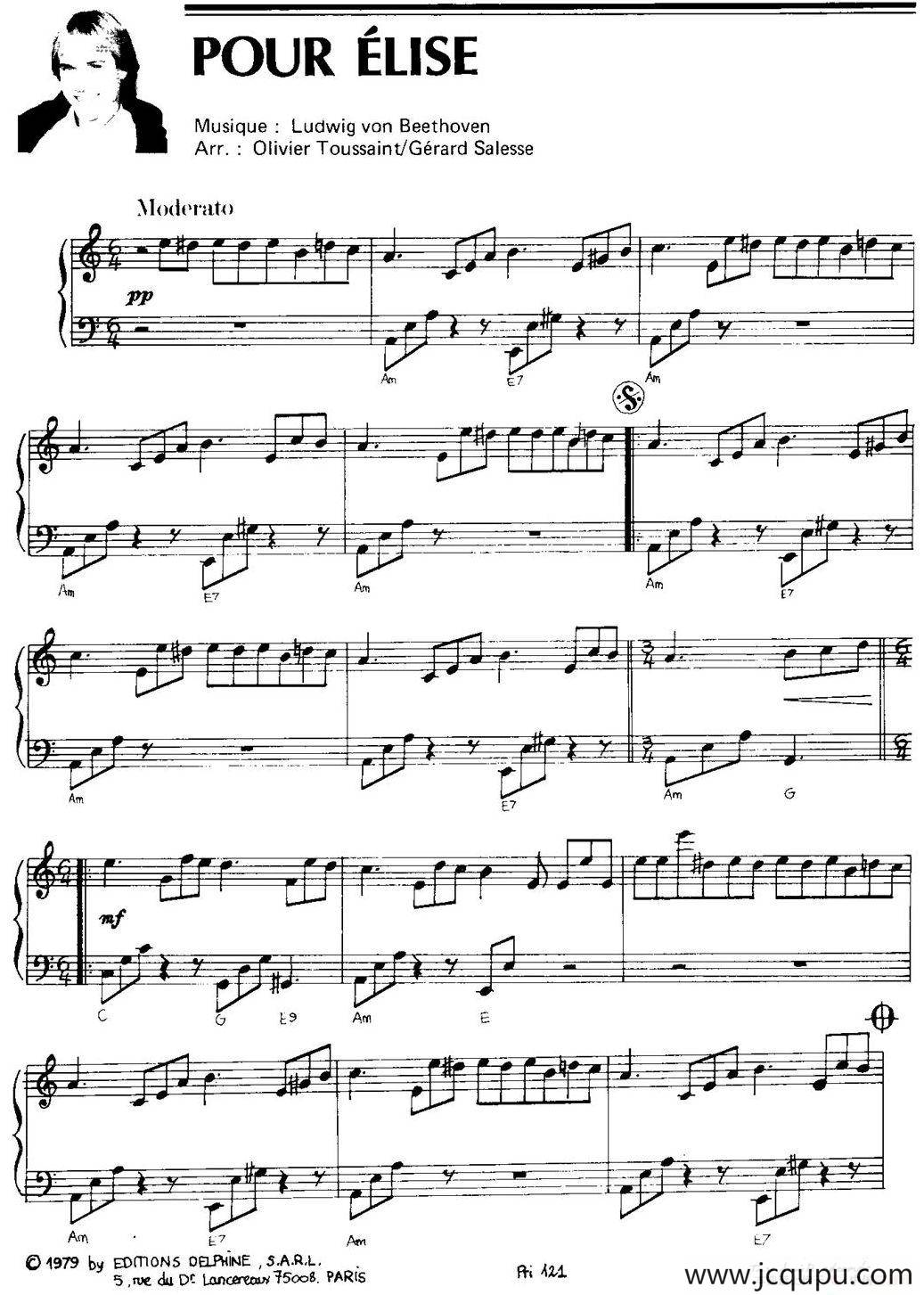 POUR ELISE简谱