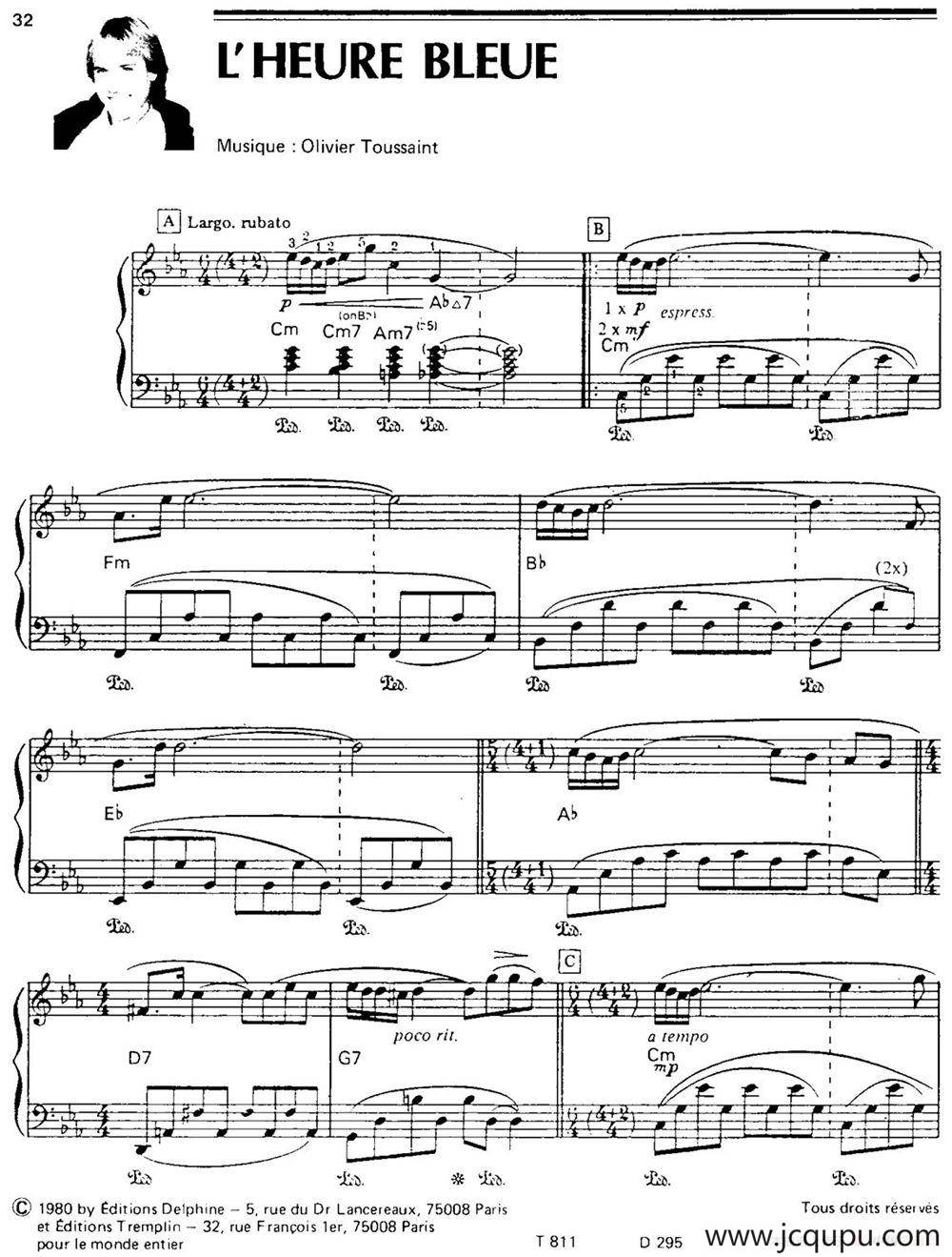 L'HEURE BLEUE简谱