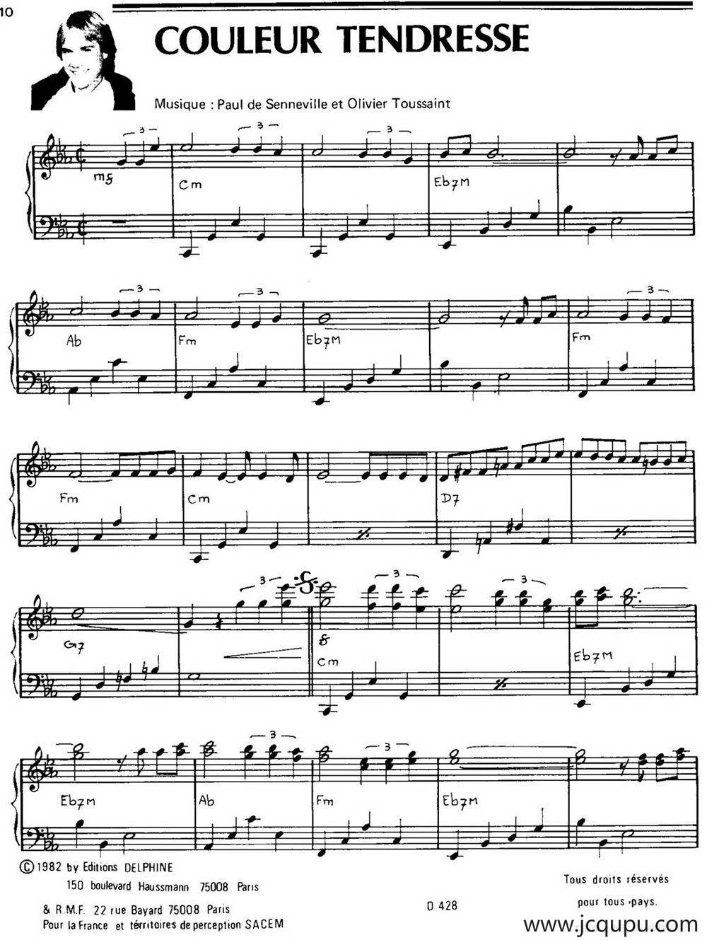 COULEUR TENDRESSE简谱