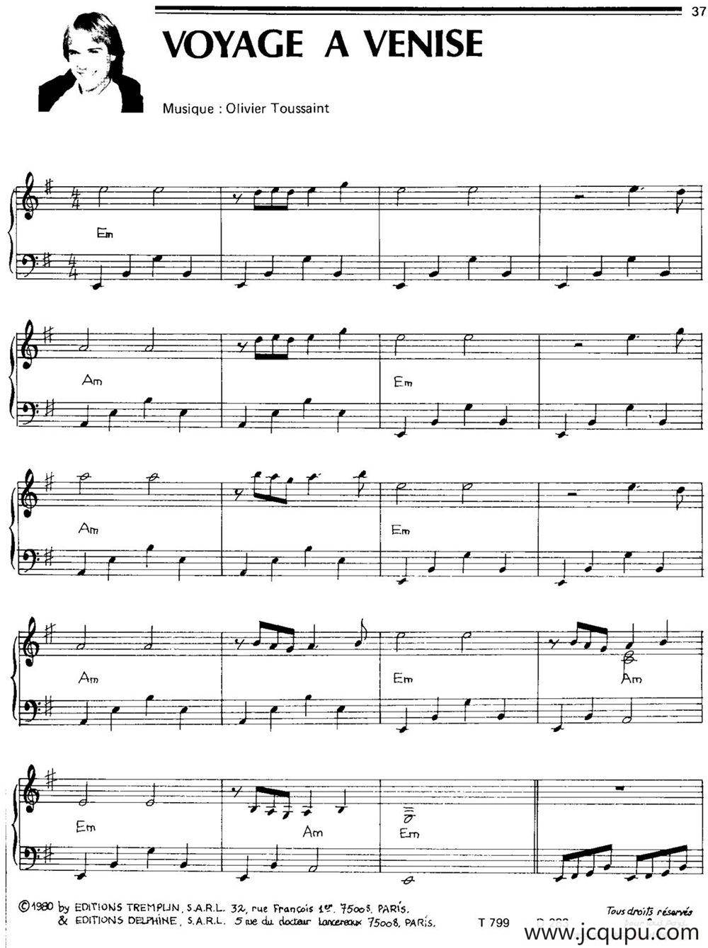 VOYAGE A VENISE简谱