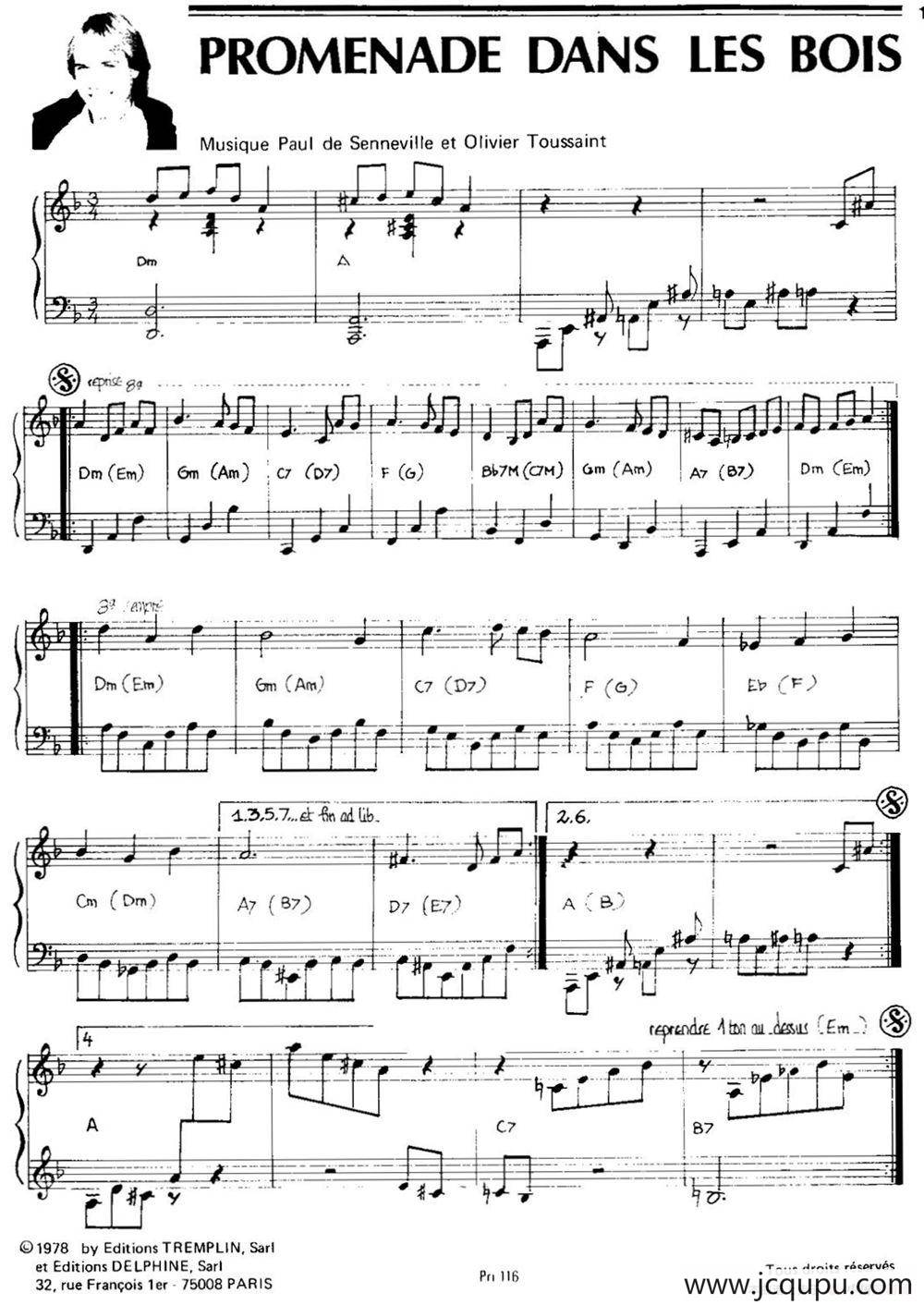 PROMENADE DANS LES BOIS简谱