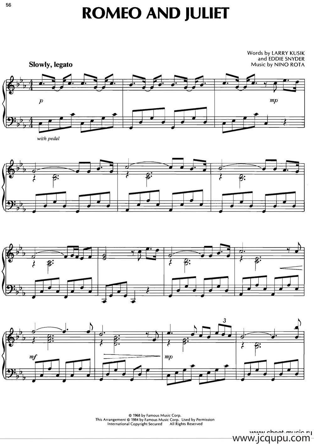 ROMEO AND JULIET简谱