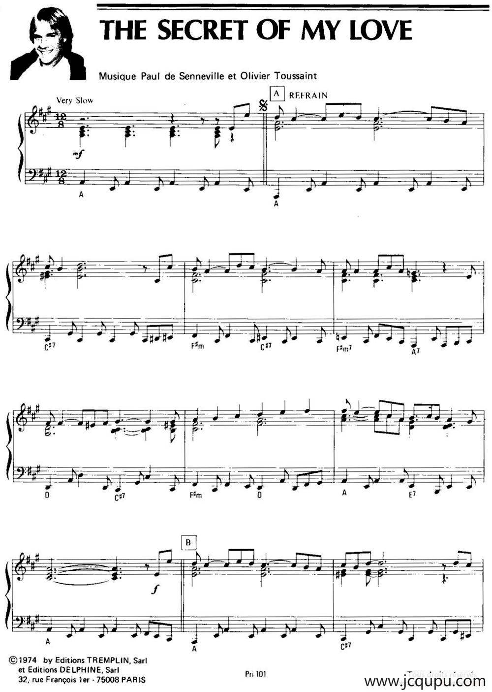 THE SECRET OF MY LOVE简谱